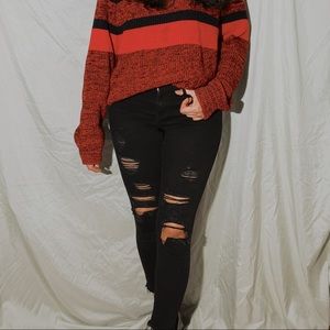 Levi’s distressed black skinny jeans
